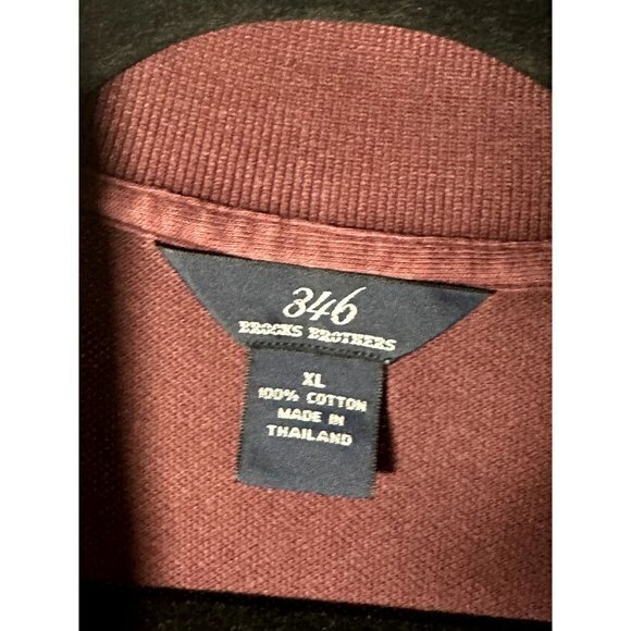 BROOKS BROTHERS 346 MENS MAROON SHORT SLEEVE COTTON POLO SHIRT (XL) EUC F-28 - Picture 2 of 3